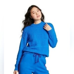 Women's blue textured sweater- Lego